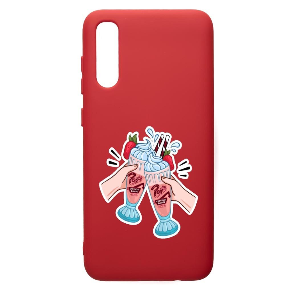 Husa de protectie Samsung Galaxy A70, Riverdale - Shake, silicon, cu interiorul din material textil, protectie camera, Red, PR613