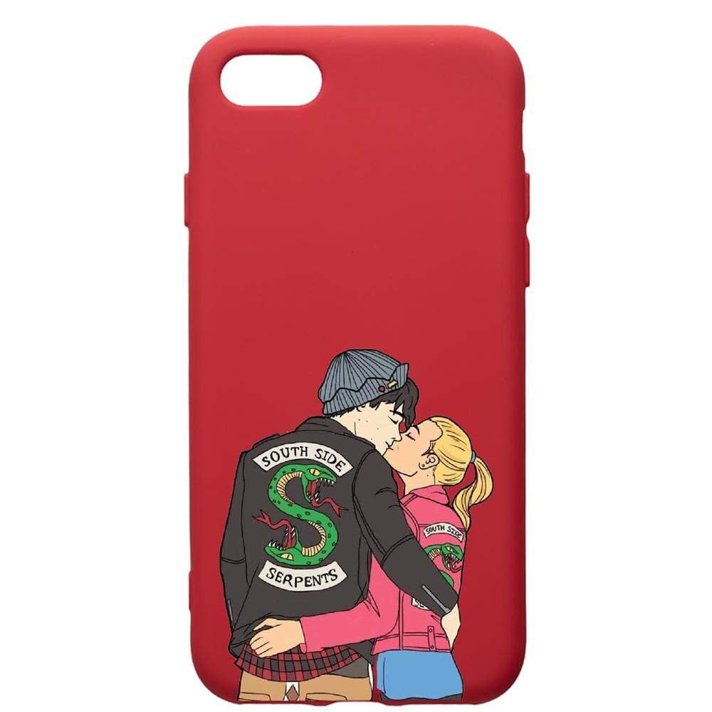 Husa de protectie Apple iPhone 8 Plus / iPhone 7 Plus, Riverdale - South Side Serpents, silicon, cu interiorul din material textil, protectie camera, Red, PR618