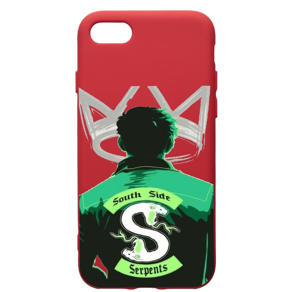 Husa de protectie Apple iPhone 8 Plus / iPhone 7 Plus, Riverdale - South Side Serpents, silicon, cu interiorul din material textil, protectie camera, Red, PR620