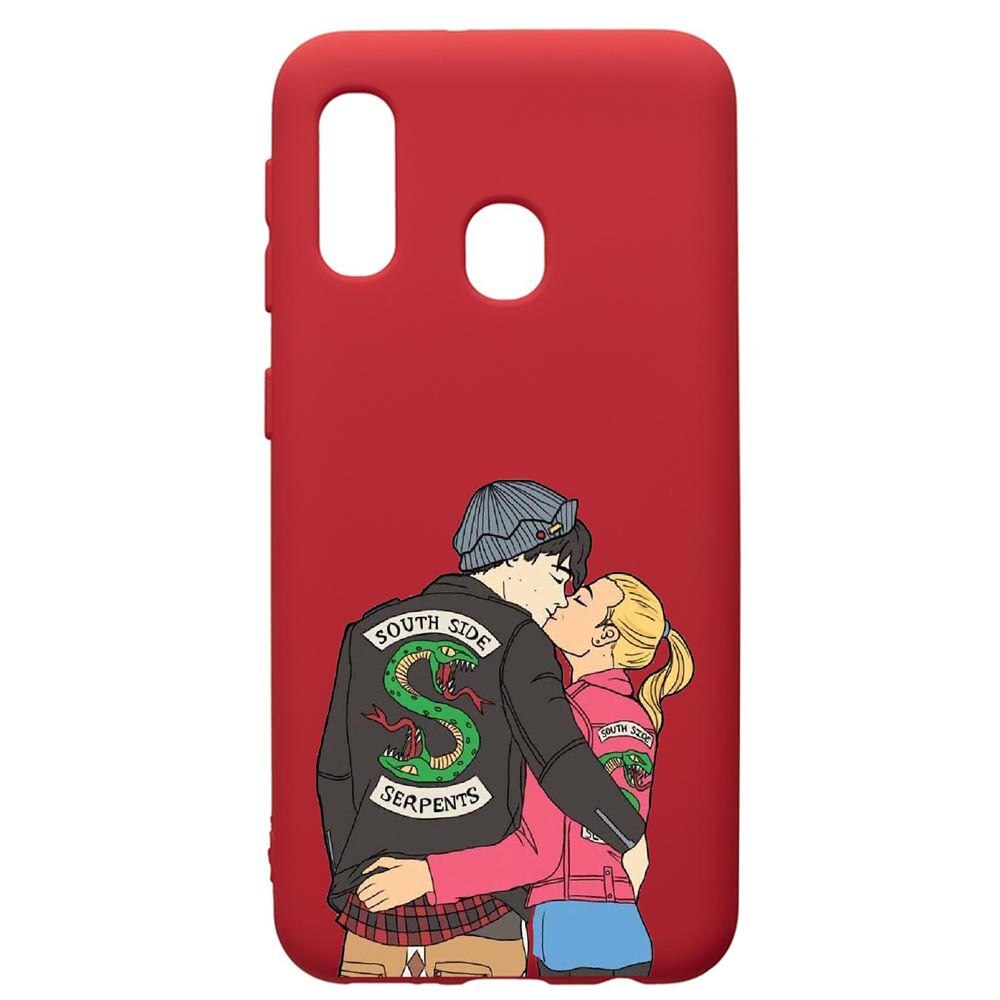 Husa de protectie Samsung Galaxy A40, Riverdale - South Side Serpents, silicon, cu interiorul din material textil, protectie camera, Red, PR618