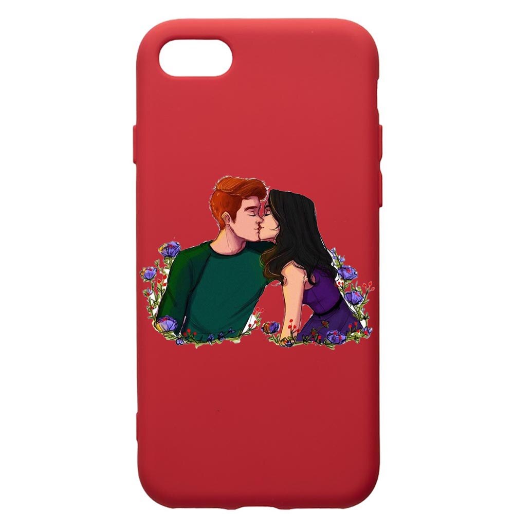 Husa de protectie Apple iPhone SE 2 / iPhone 8 / iPhone 7, Riverdale - Love, silicon, cu interiorul din material textil, protectie camera, Red, PR622