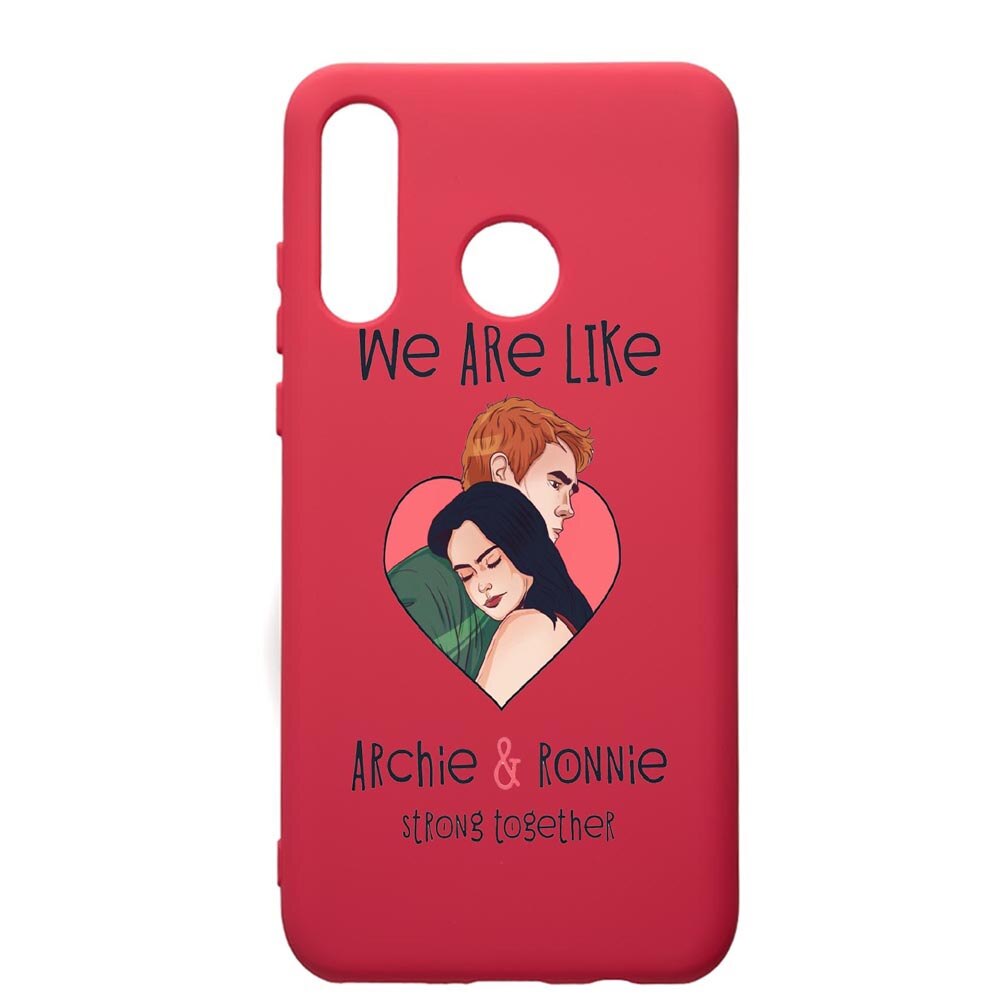 Husa de protectie Huawei P30 Lite, Riverdale - Love, silicon, cu interiorul din material textil, protectie camera, Maroon, PM624