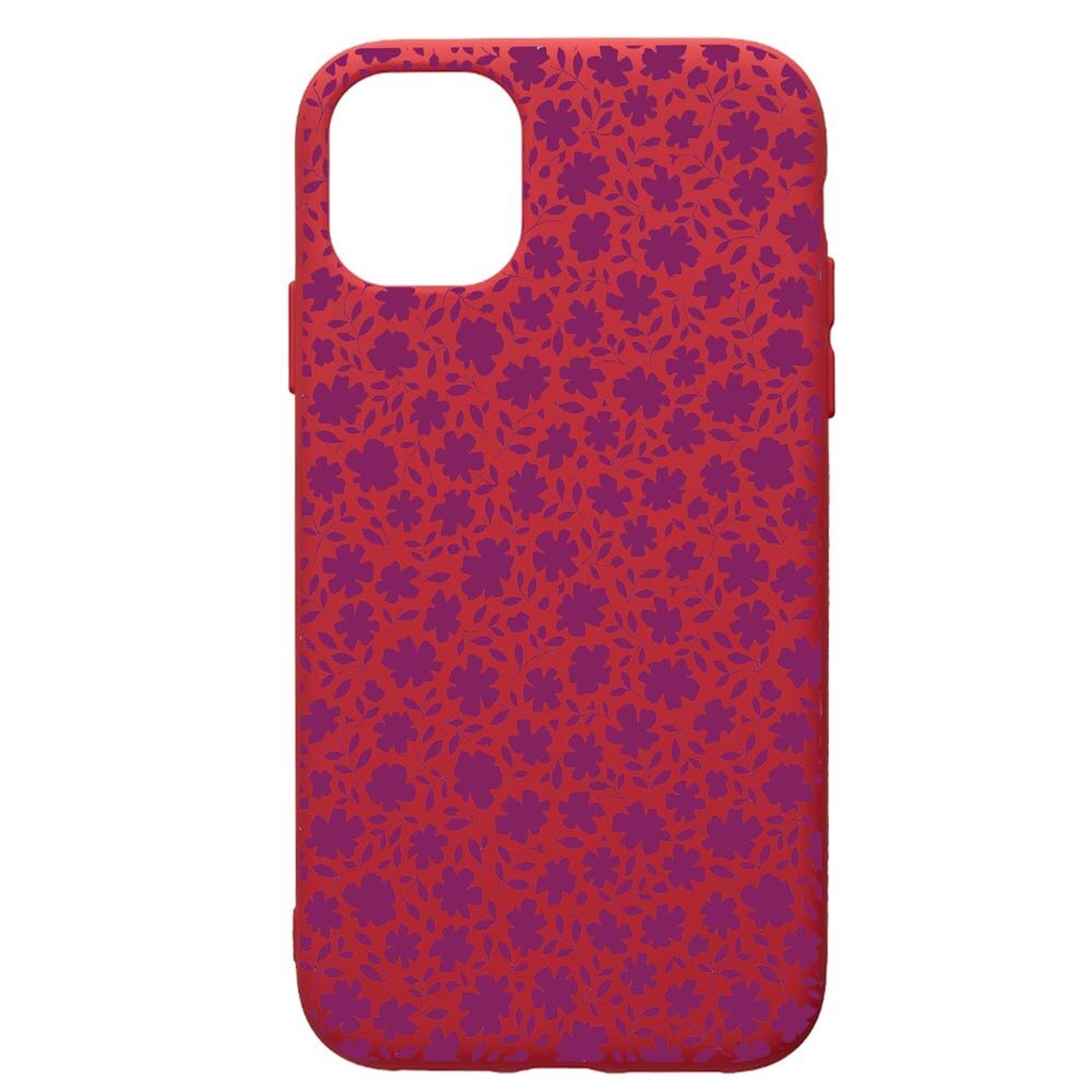 Husa de protectie Samsung Galaxy A41, Flowers Pattern, silicon, cu interiorul din material textil, protectie camera, Red, PR627
