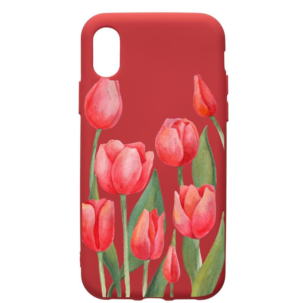 Husa de protectie Xiaomi Redmi 7A, Red Roses, silicon, cu interiorul din material textil, protectie camera, Red, PR633