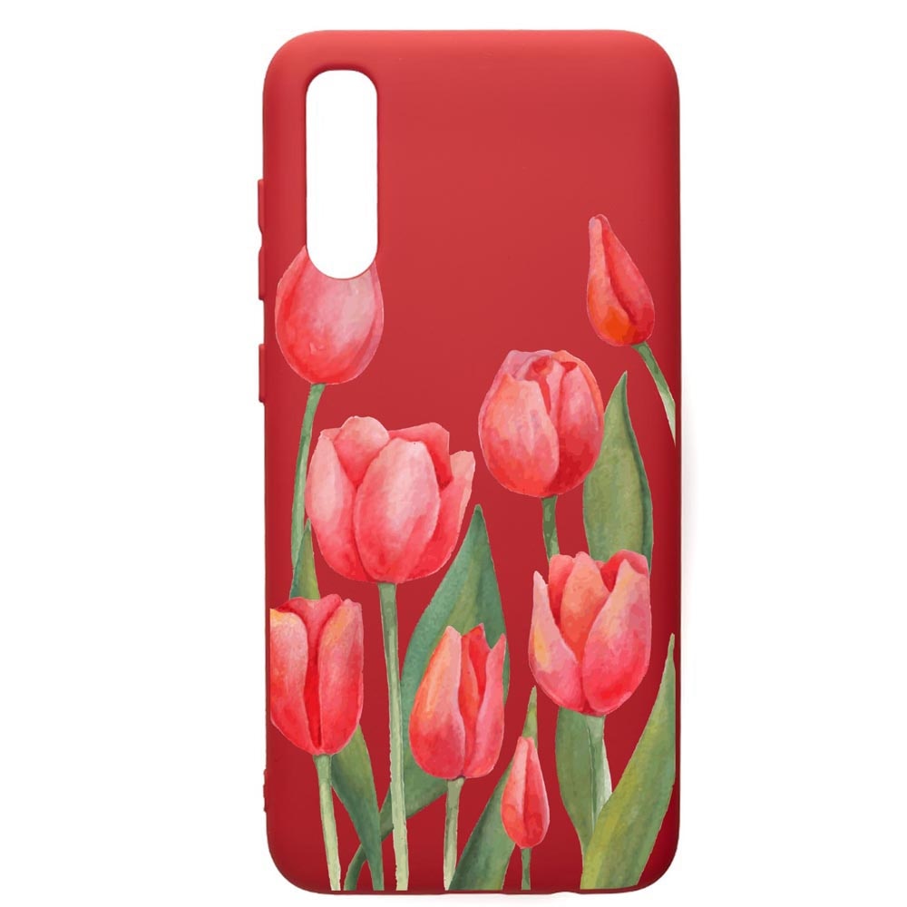 Husa de protectie Samsung Galaxy A30S, Red Roses, silicon, cu interiorul din material textil, protectie camera, Red, PR633