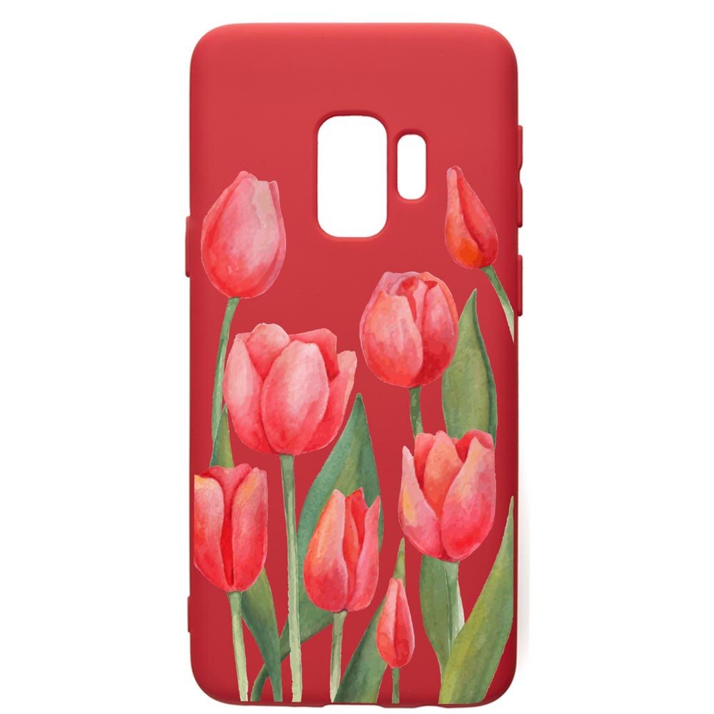 Husa de protectie Samsung Galaxy S9, Red Roses, silicon, cu interiorul din material textil, protectie camera, Red, PR633
