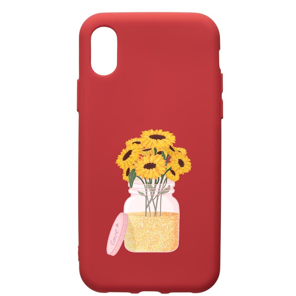 Husa de protectie Samsung Galaxy A01, SunFlower, silicon, cu interiorul din material textil, protectie camera, Red, PR639