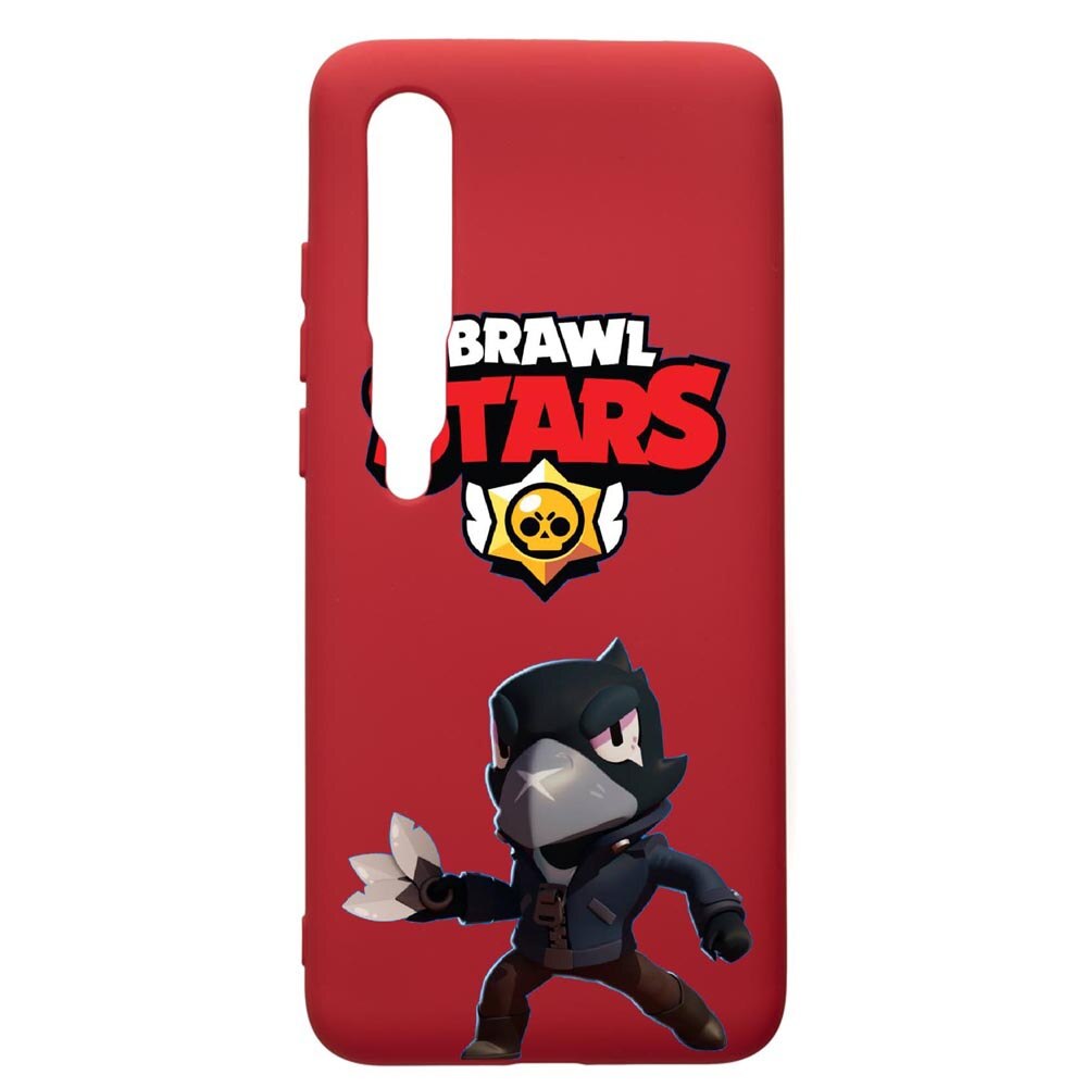 Husa de protectie Xiaomi Mi 10 / Mi 10 Pro, Brawl Stars Crow, silicon, cu interiorul din material textil, protectie camera, Red, PR644