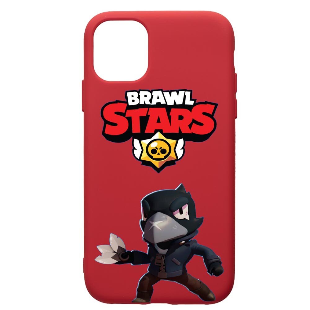 Husa de protectie Apple iPhone 12 Mini, Brawl Stars Crow, silicon, cu interiorul din material textil, protectie camera, Red, PR644