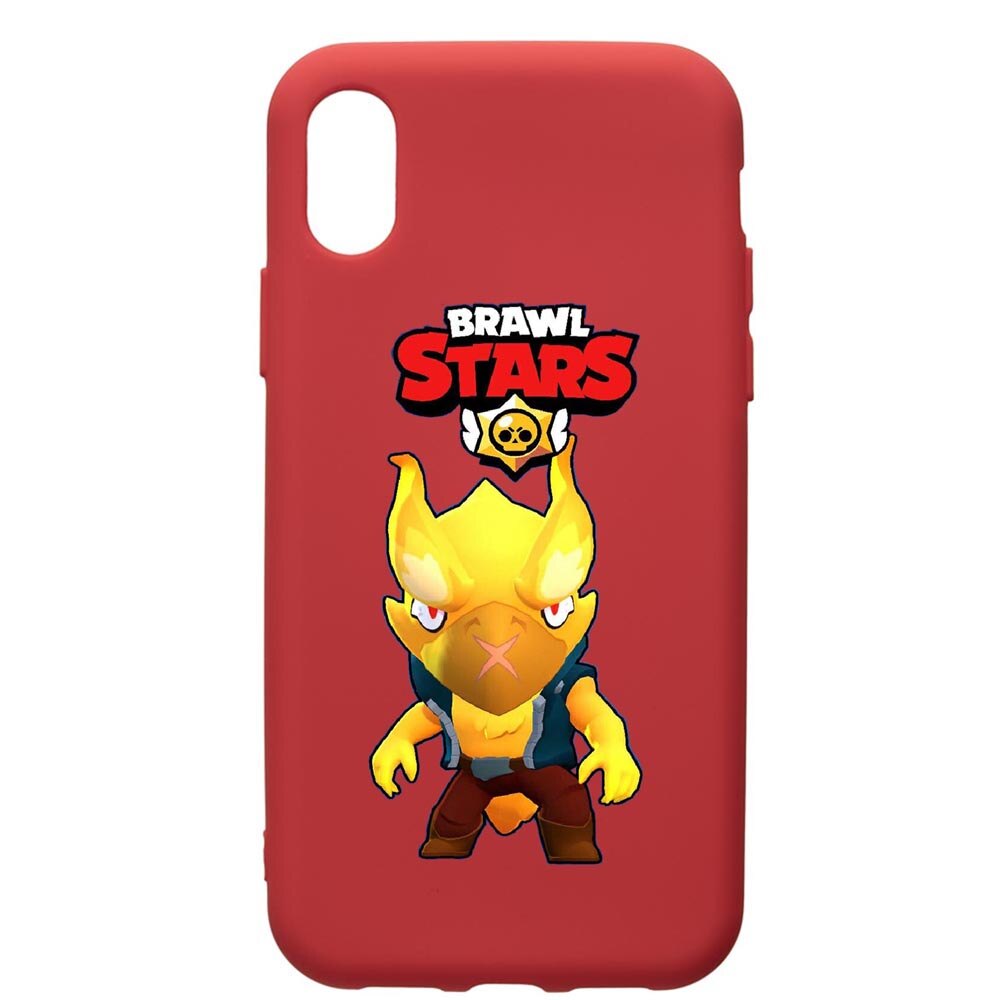 Husa de protectie Samsung Galaxy A01, Brawl Stars Phoenix Crow, silicon, cu interiorul din material textil, protectie camera, Red, PR645