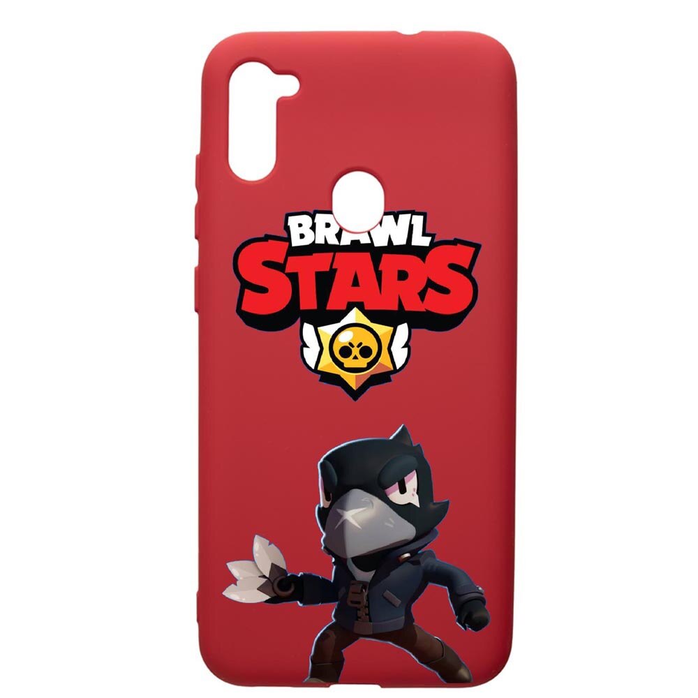 Husa de protectie Samsung Galaxy A11, Brawl Stars Crow, silicon, cu interiorul din material textil, protectie camera, Red, PR644