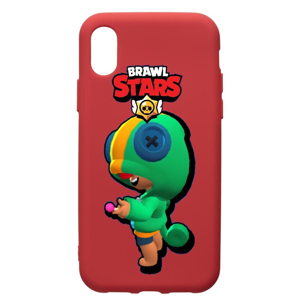 Husa de protectie Samsung Galaxy A10, Brawl Stars Leon, silicon, cu interiorul din material textil, protectie camera, Red, PR648