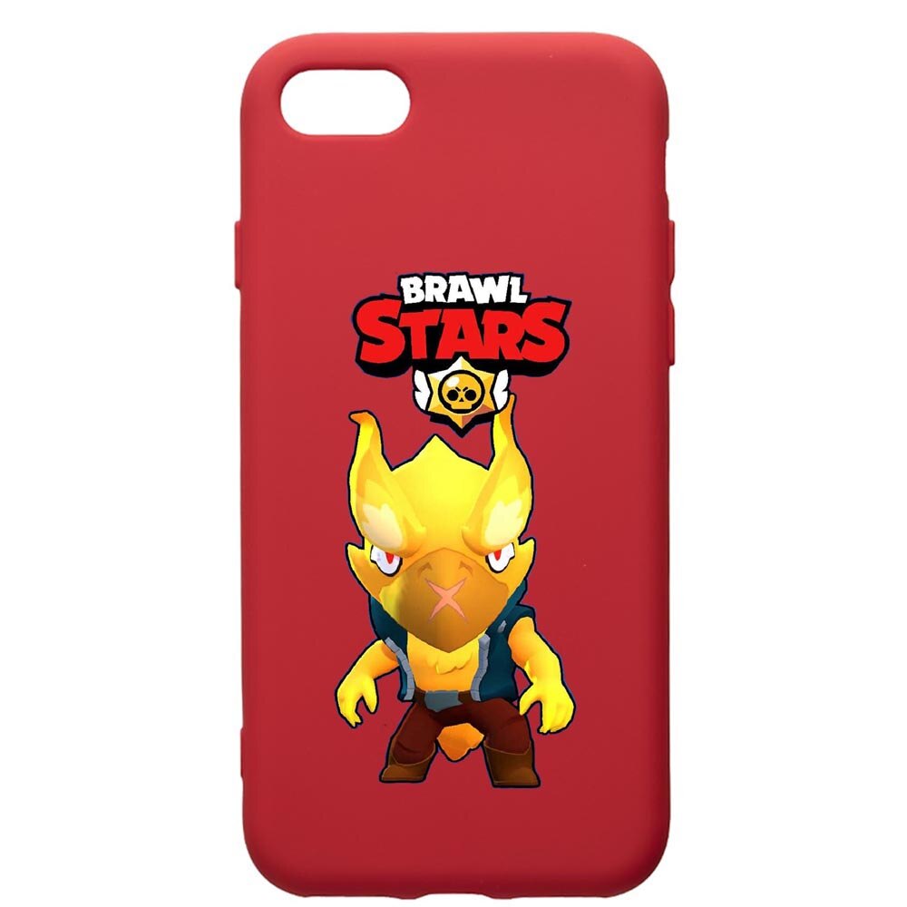 Husa de protectie Apple iPhone 8 Plus / iPhone 7 Plus, Brawl Stars Phoenix Crow, silicon, cu interiorul din material textil, protectie camera, Red, PR645