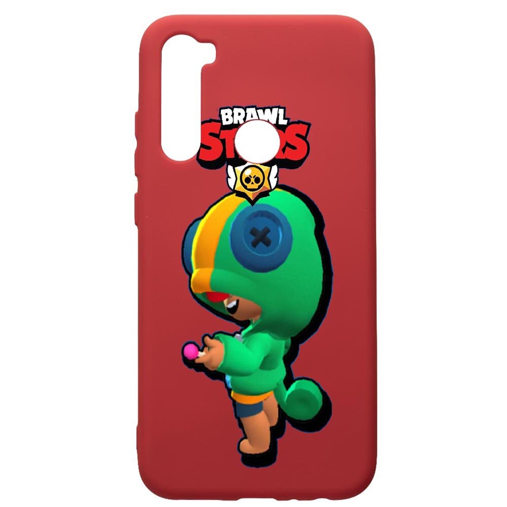 Husa de protectie Xiaomi Redmi Note 8, Brawl Stars Leon, silicon, cu interiorul din material textil, protectie camera, Red, PR648