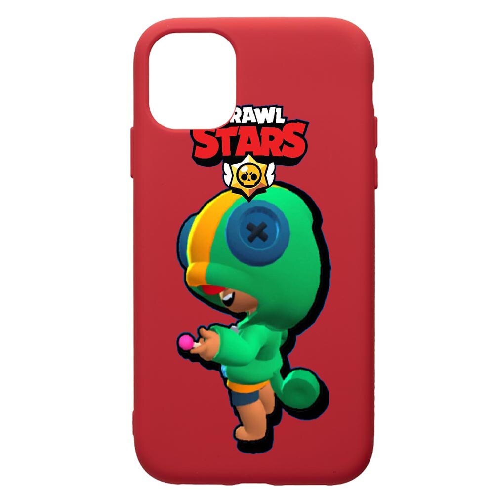 Husa de protectie Apple iPhone 11, Brawl Stars Leon, silicon, cu interiorul din material textil, protectie camera, Red, PR648