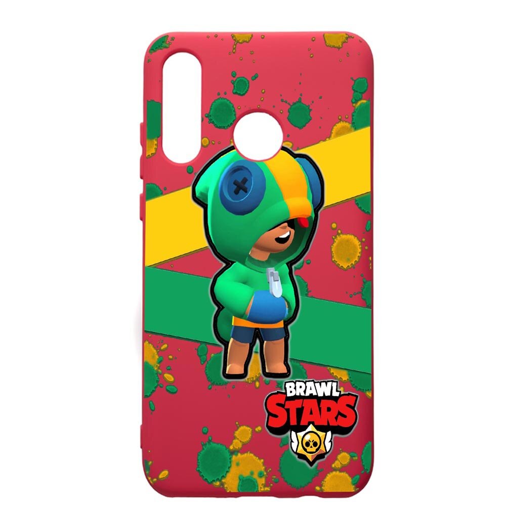 Husa de protectie Huawei P30 Lite, Brawl Stars Leon, silicon, cu interiorul din material textil, protectie camera, Maroon, PM647