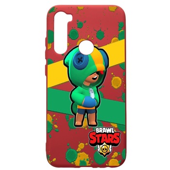 Husa de protectie Xiaomi Redmi Note 8, Brawl Stars Leon, silicon, cu interiorul din material textil, protectie camera, Red, PR647 Husa de protectie Xiaomi Redmi Note 8, Brawl Stars Leon, silicon, cu interiorul din material textil, protectie camera, Red, PR647