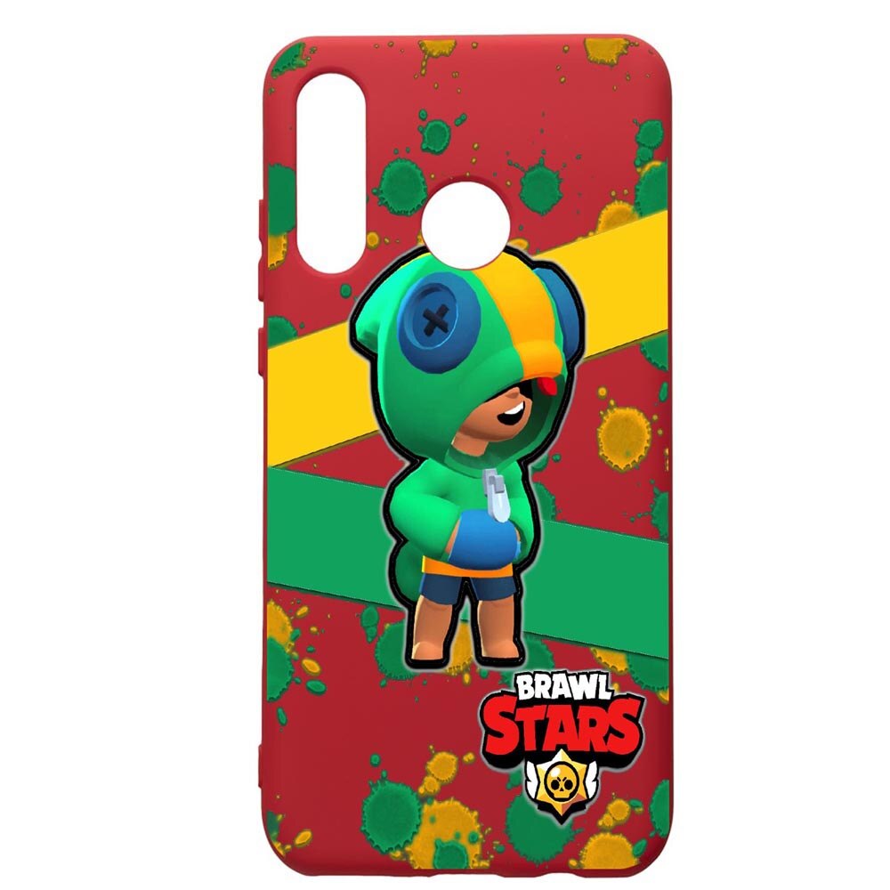 Husa de protectie Huawei P30 Lite, Brawl Stars Leon, silicon, cu interiorul din material textil, protectie camera, Red, PR647