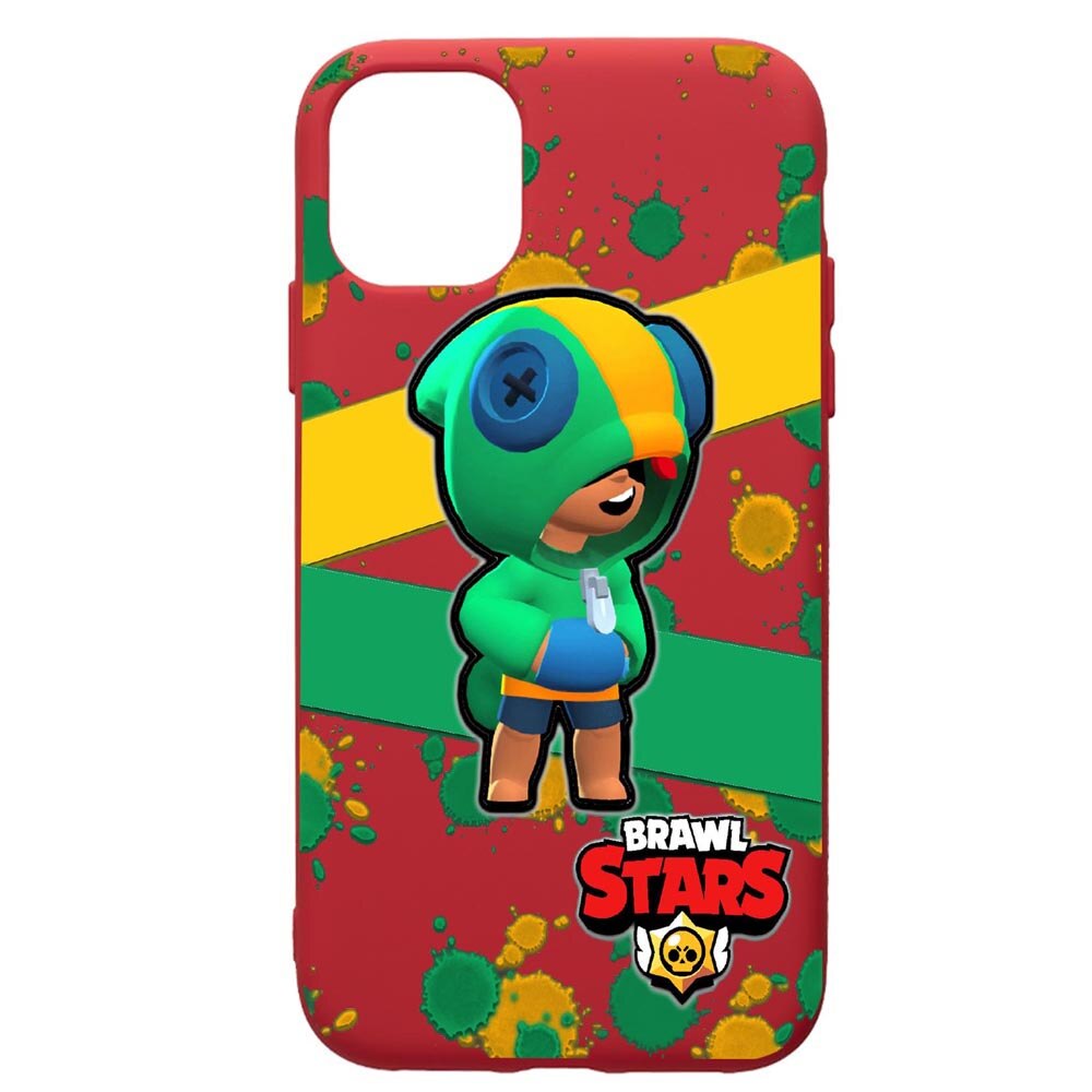 Husa de protectie Samsung Galaxy A51, Brawl Stars Leon, silicon, cu interiorul din material textil, protectie camera, Red, PR647