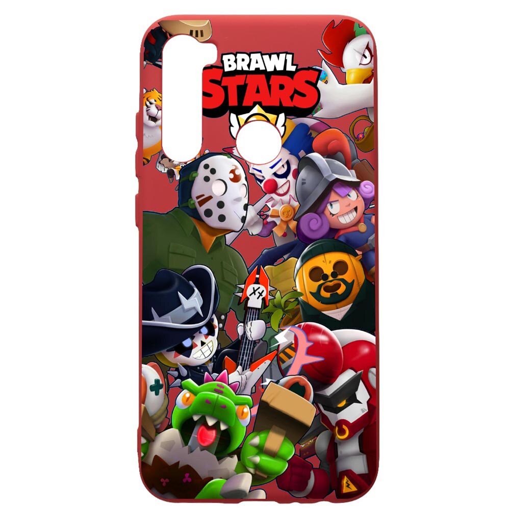 Husa de protectie Xiaomi Redmi Note 8, Brawl Stars, silicon, cu interiorul din material textil, protectie camera, Red, PR646