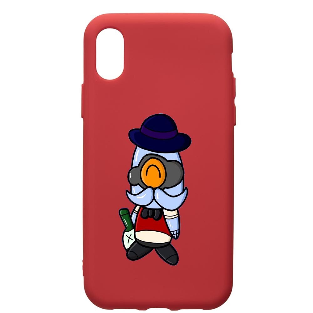 Husa de protectie Xiaomi Redmi 7A, Brawl Stars, silicon, cu interiorul din material textil, protectie camera, Red, PR649