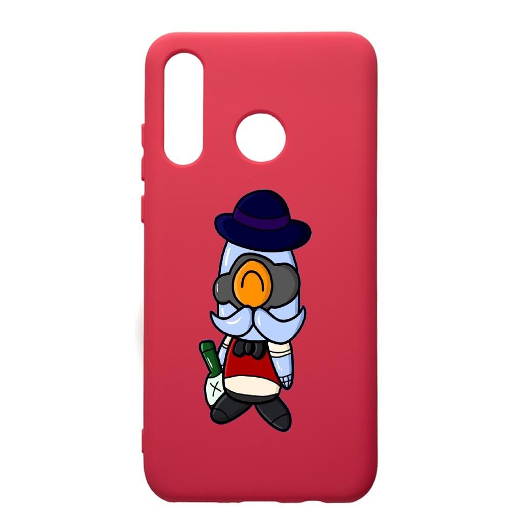 Husa de protectie Huawei P30 Lite, Brawl Stars, silicon, cu interiorul din material textil, protectie camera, Maroon, PM649
