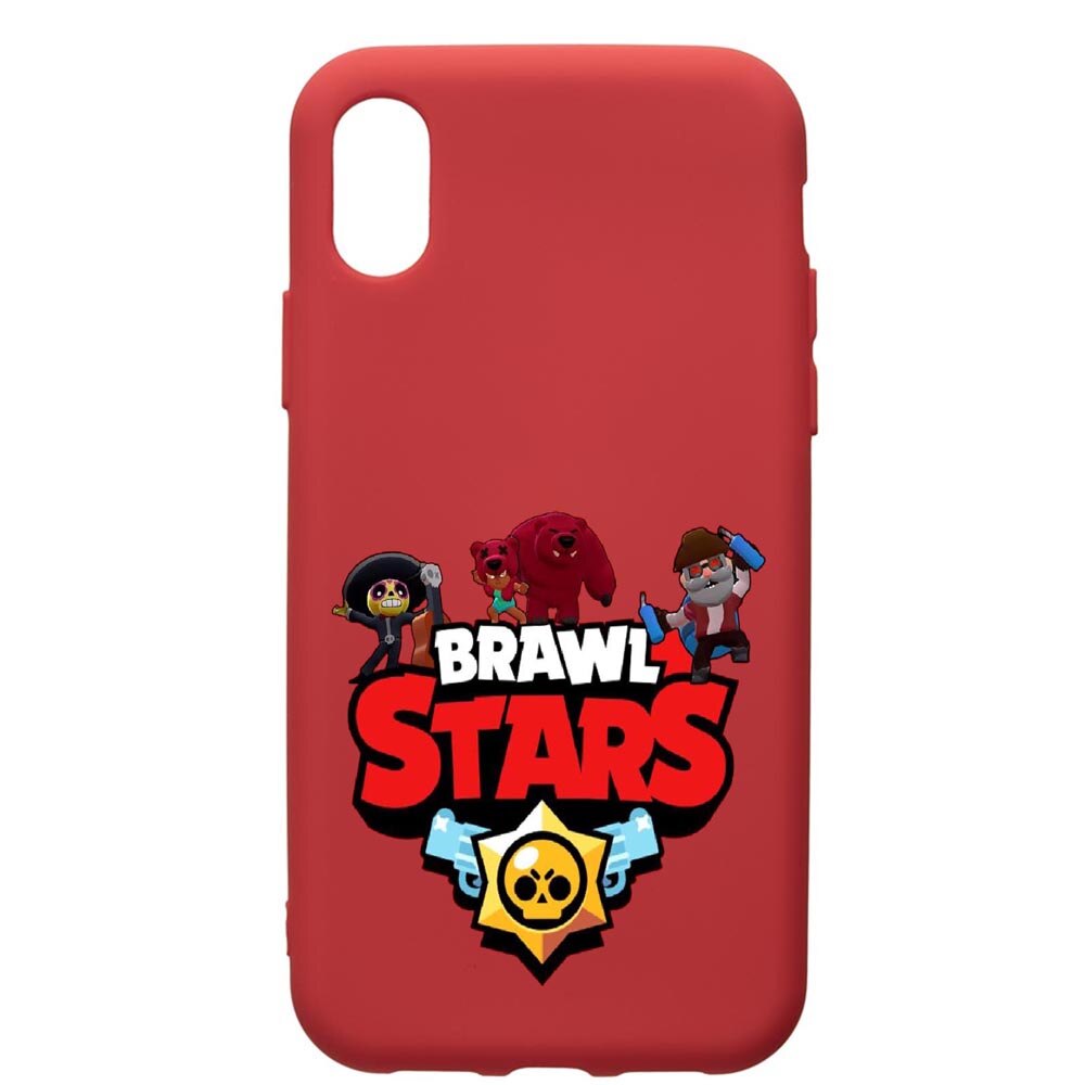 Husa de protectie Huawei Y5 2019, Brawl Starss, silicon, cu interiorul din material textil, protectie camera, Red, PR651