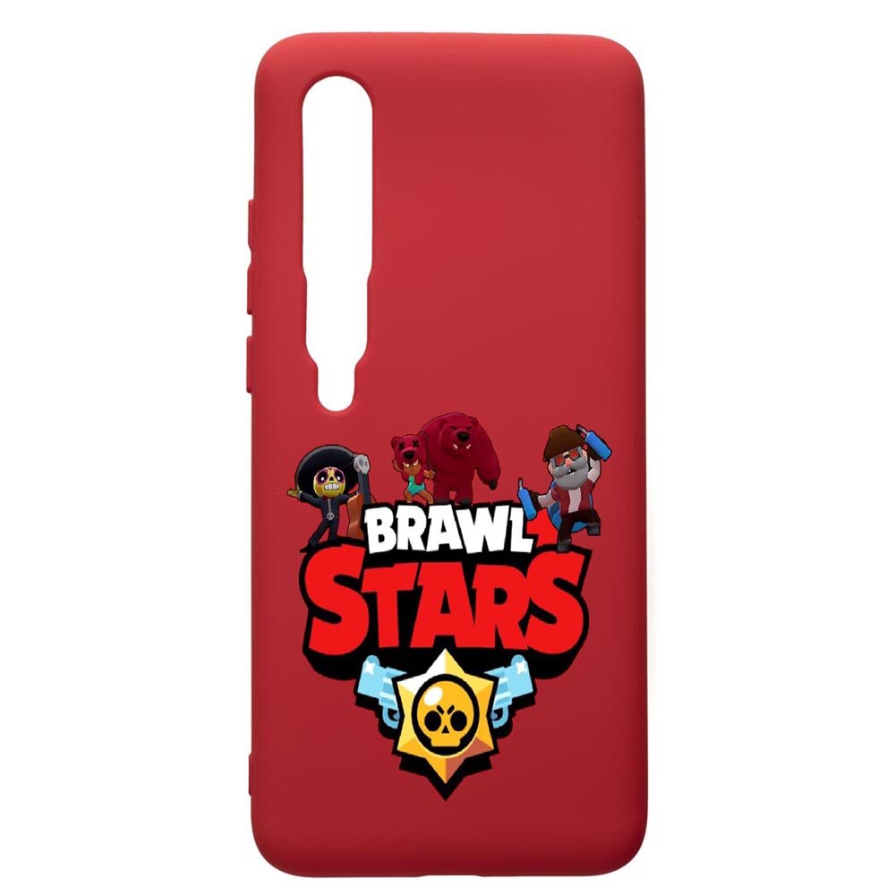 Husa de protectie Xiaomi Mi 10 / Mi 10 Pro, Brawl Starss, silicon, cu interiorul din material textil, protectie camera, Red, PR651