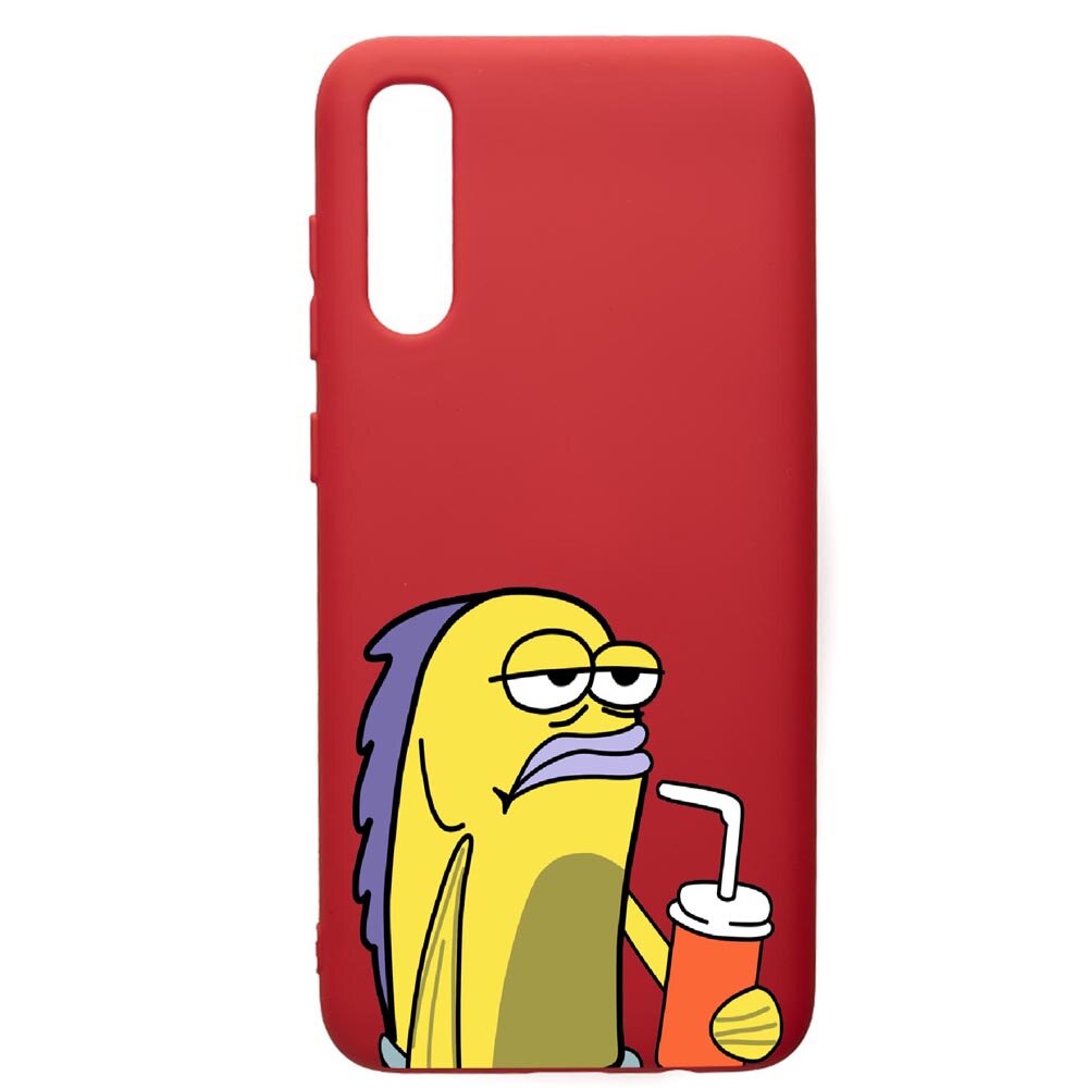 Husa de protectie Samsung Galaxy A70, Meme, silicon, cu interiorul din material textil, protectie camera, Red, PR652