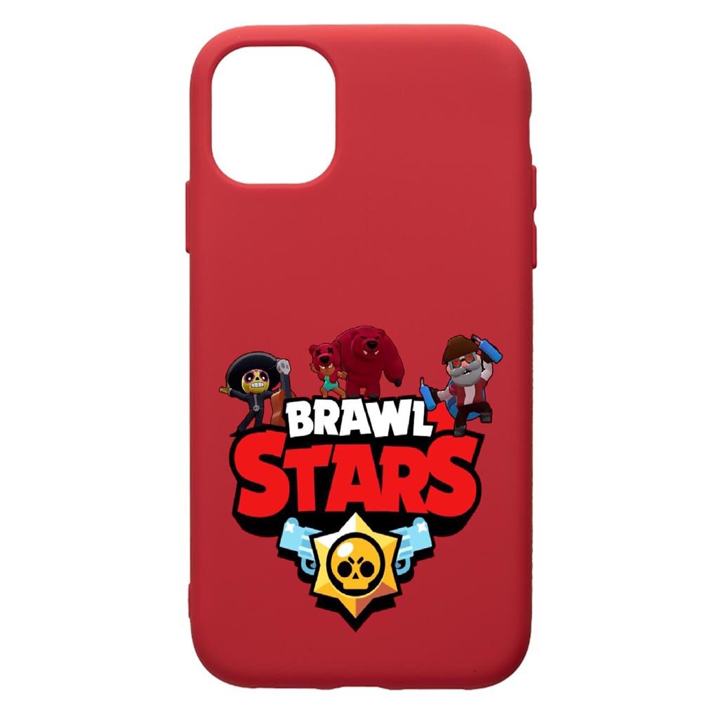 Husa de protectie Apple iPhone 11 Pro, Brawl Starss, silicon, cu interiorul din material textil, protectie camera, Red, PR651
