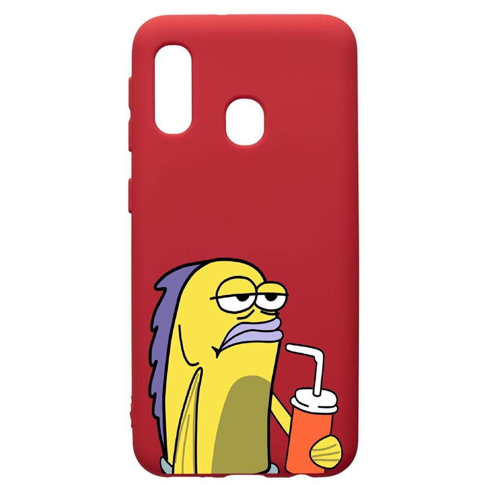 Husa de protectie Samsung Galaxy A40, Meme, silicon, cu interiorul din material textil, protectie camera, Red, PR652