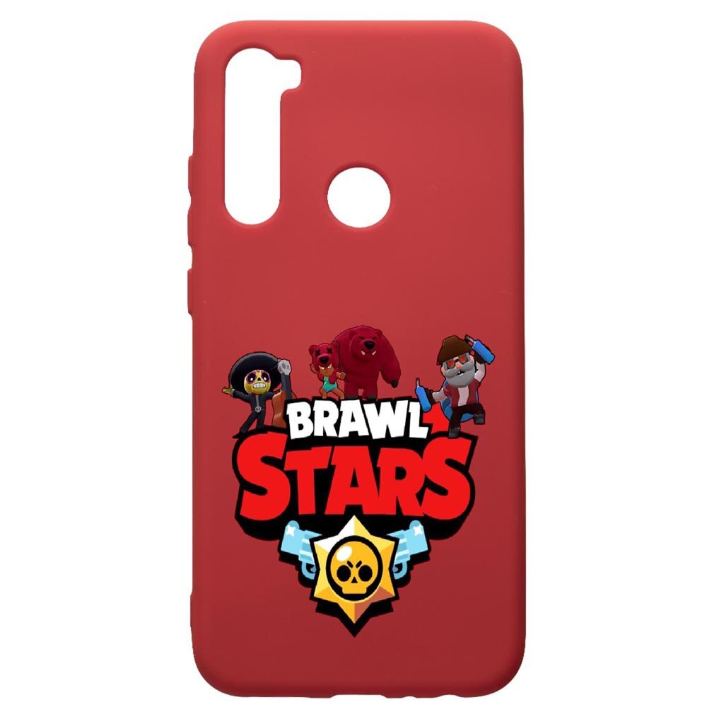 Husa de protectie Xiaomi Redmi Note 8, Brawl Starss, silicon, cu interiorul din material textil, protectie camera, Red, PR651