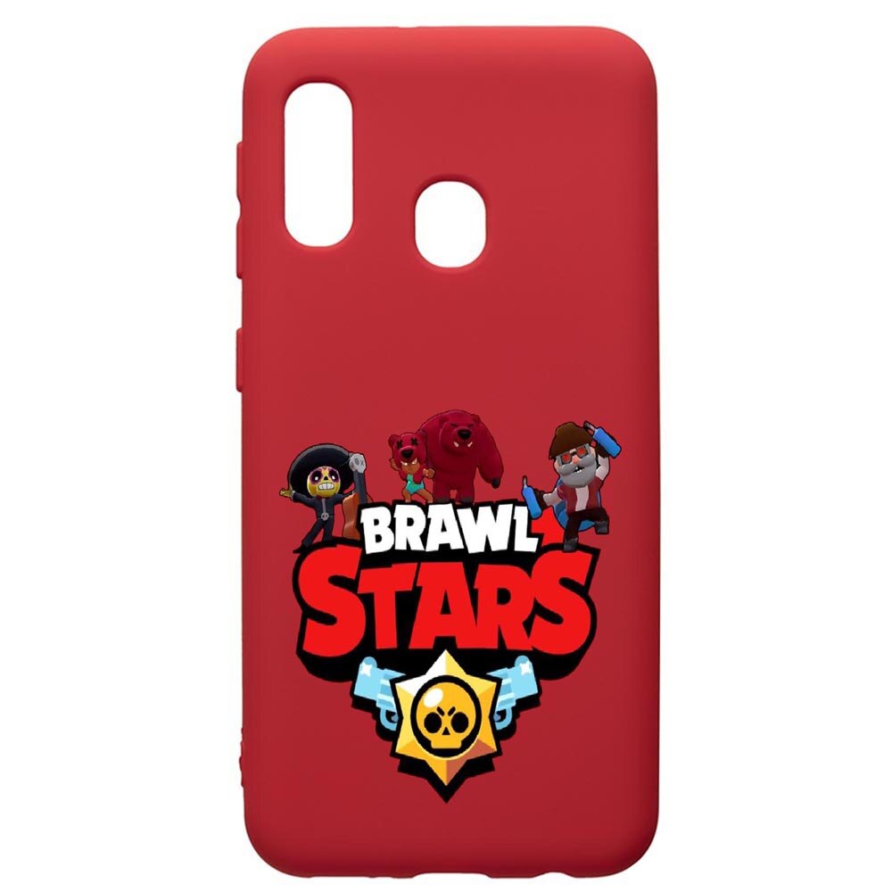 Husa de protectie Samsung Galaxy A20E, Brawl Starss, silicon, cu interiorul din material textil, protectie camera, Red, PR651