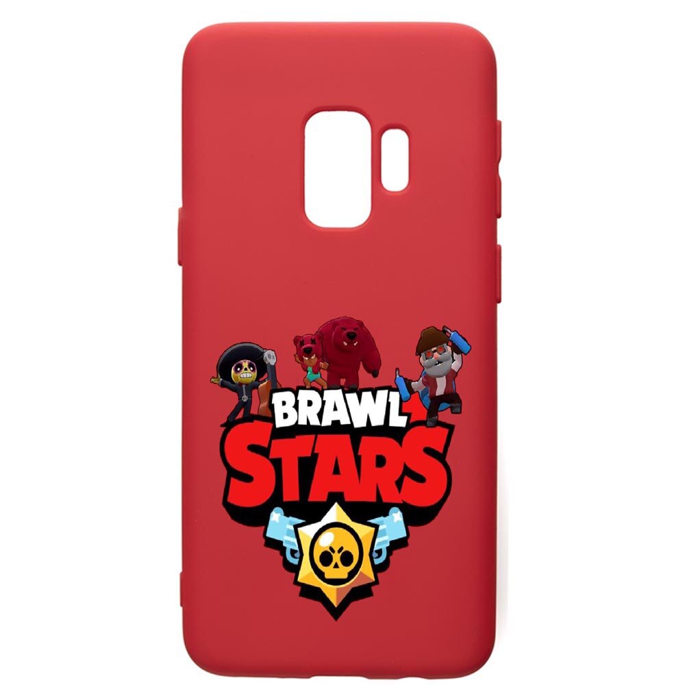 Husa de protectie Samsung Galaxy S9, Brawl Starss, silicon, cu interiorul din material textil, protectie camera, Red, PR651