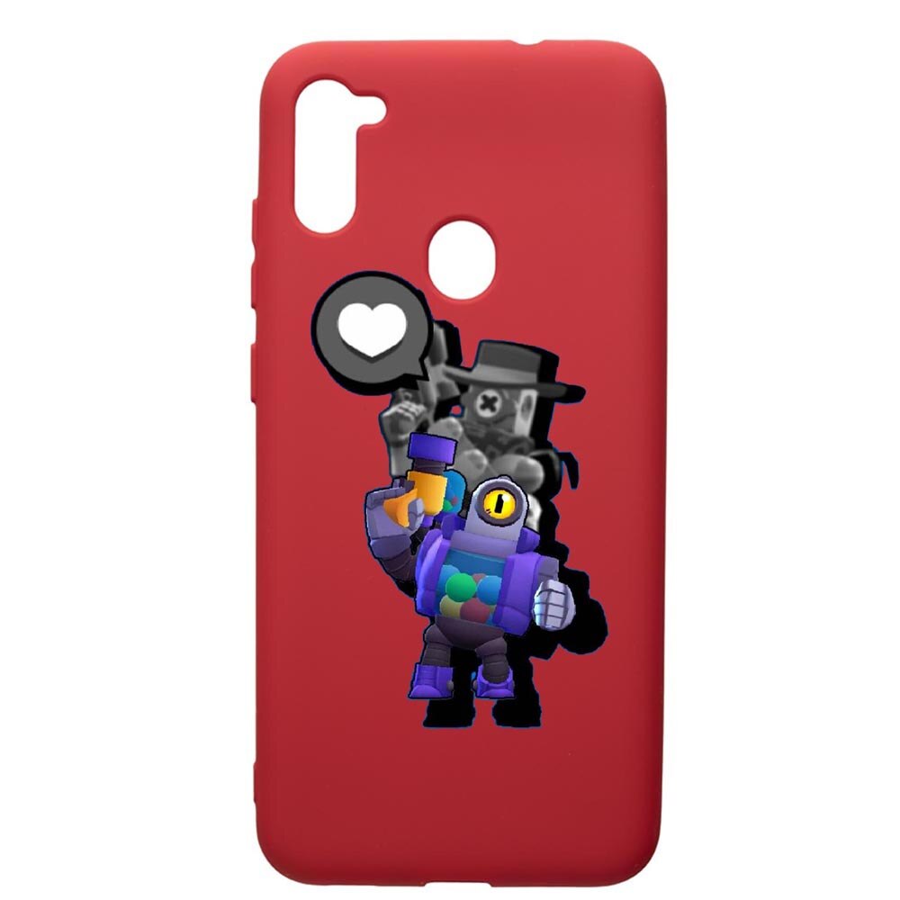 Husa de protectie Samsung Galaxy A11, Brawl Stars Ricochet, silicon, cu interiorul din material textil, protectie camera, Red, PR650