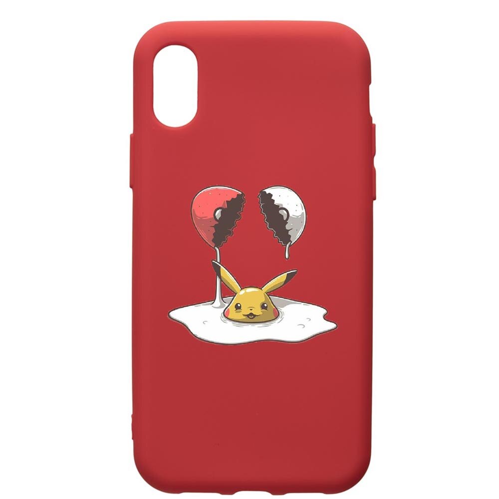 Husa de protectie Apple iPhone XS / iPhone X, Meme, silicon, cu interiorul din material textil, protectie camera, Red, PR656