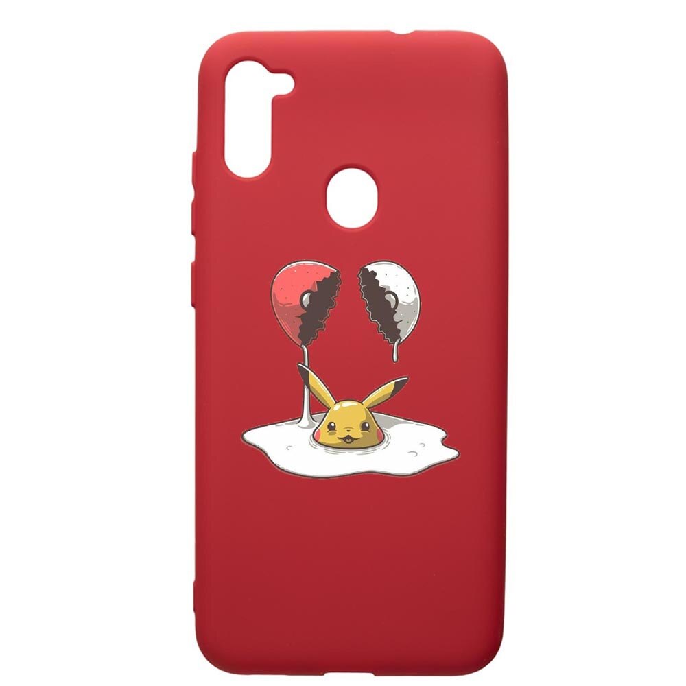 Husa de protectie Samsung Galaxy A11, Meme, silicon, cu interiorul din material textil, protectie camera, Red, PR656