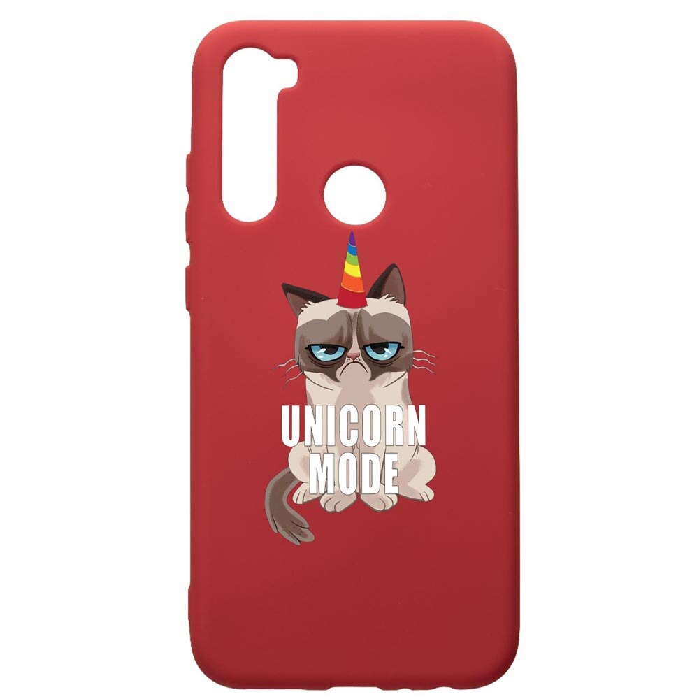 Husa de protectie Xiaomi Redmi Note 8, Meme - Gumpy Unicorn Mode, silicon, cu interiorul din material textil, protectie camera, Red, PR654