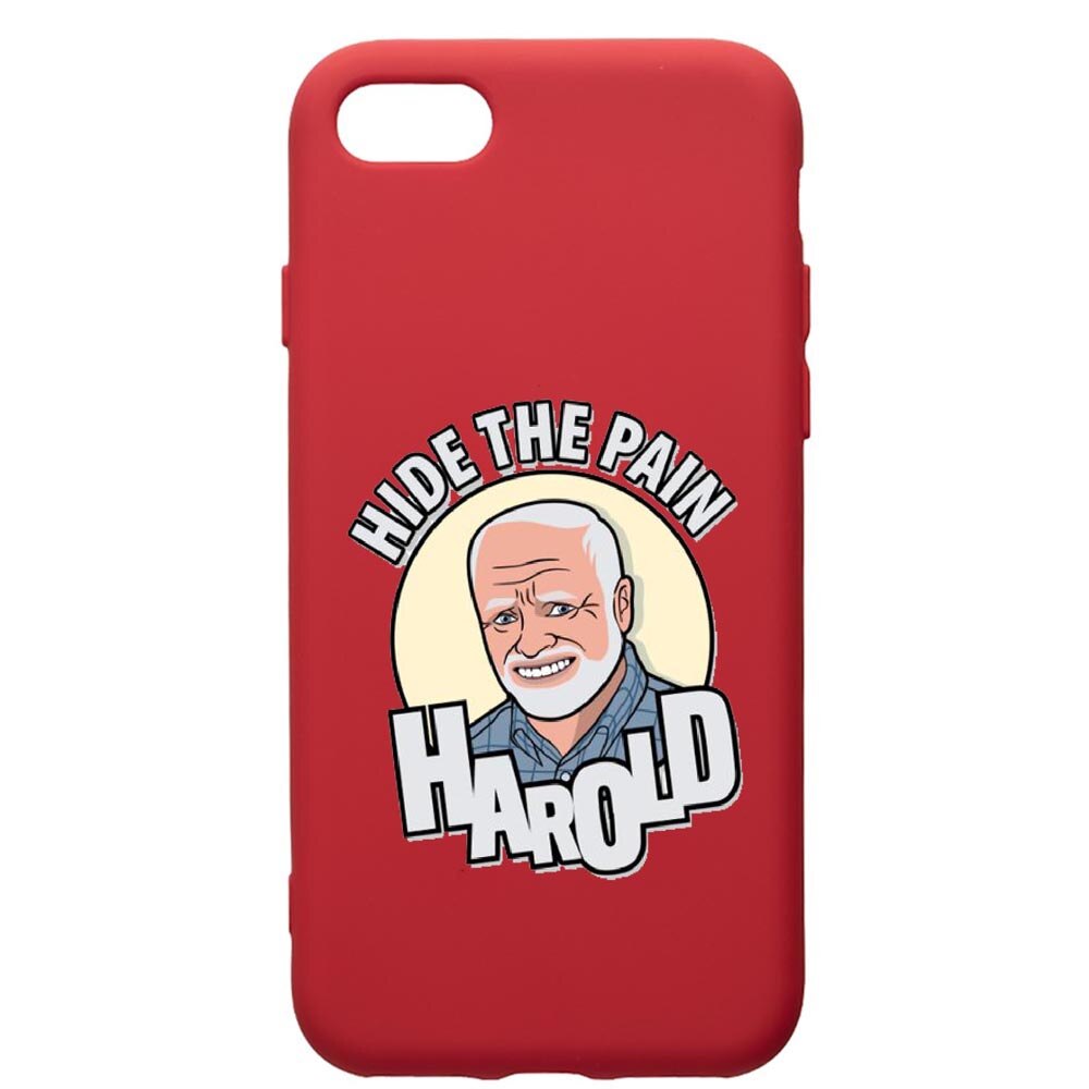 Husa de protectie Apple iPhone SE 2 / iPhone 8 / iPhone 7, Meme - Harold, silicon, cu interiorul din material textil, protectie camera, Red, PR662
