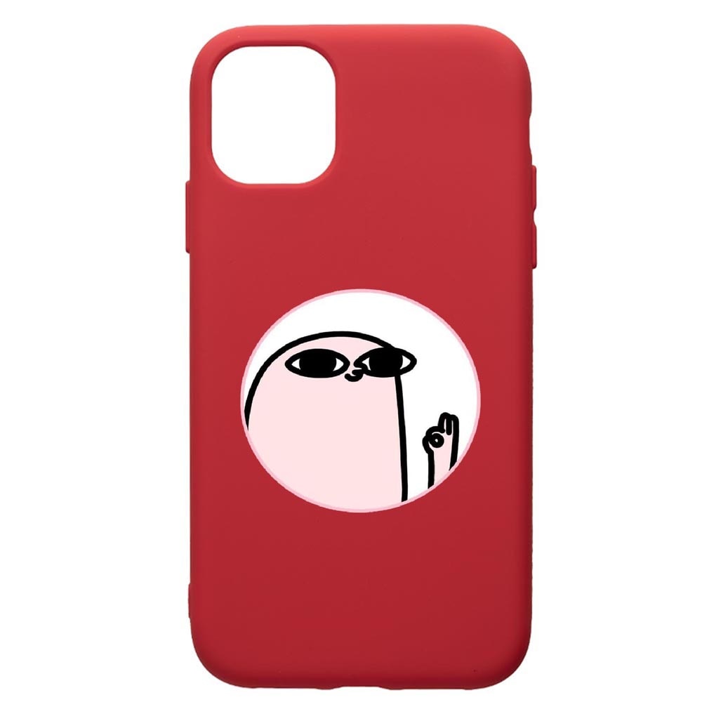 Husa de protectie Apple iPhone 11, Meme, silicon, cu interiorul din material textil, protectie camera, Red, PR658
