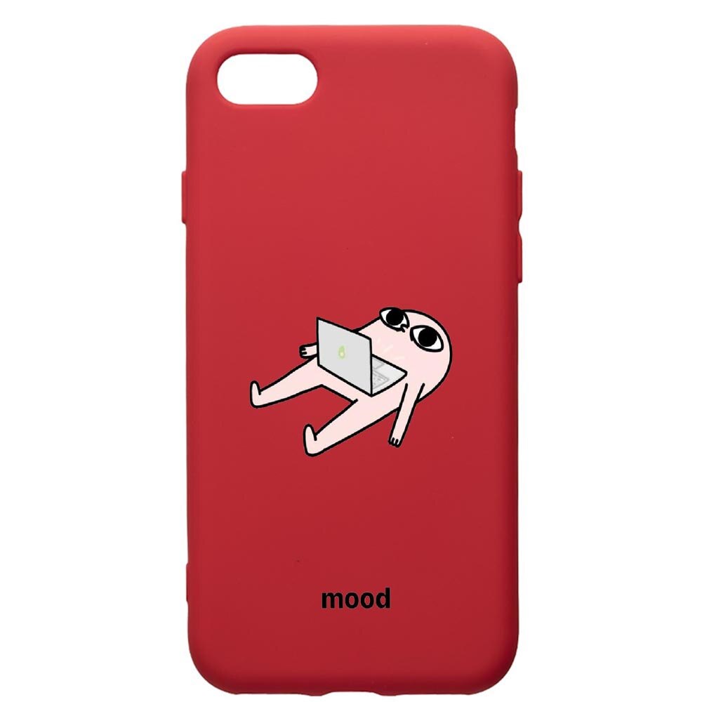 Husa de protectie Apple iPhone 8 Plus / iPhone 7 Plus, Meme, silicon, cu interiorul din material textil, protectie camera, Red, PR659