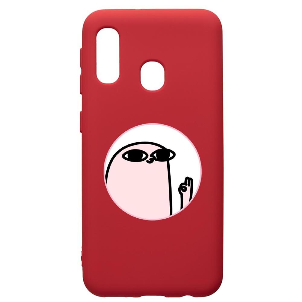 Husa de protectie Samsung Galaxy A40, Meme, silicon, cu interiorul din material textil, protectie camera, Red, PR658