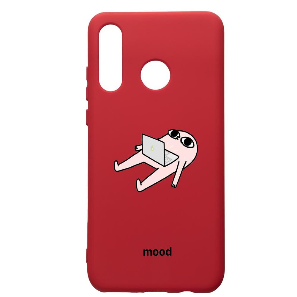 Husa de protectie Huawei P30 Lite, Meme, silicon, cu interiorul din material textil, protectie camera, Red, PR659