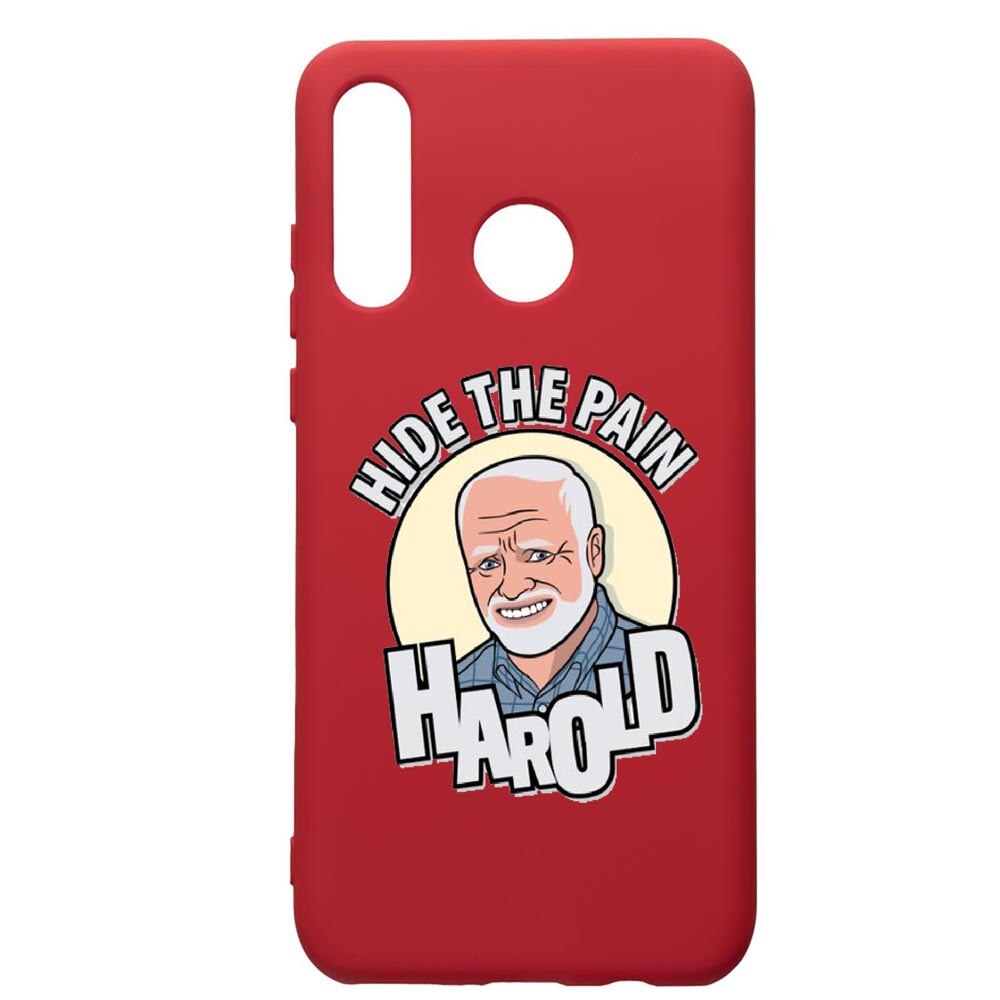 Husa de protectie Huawei P30 Lite, Meme - Harold, silicon, cu interiorul din material textil, protectie camera, Red, PR662