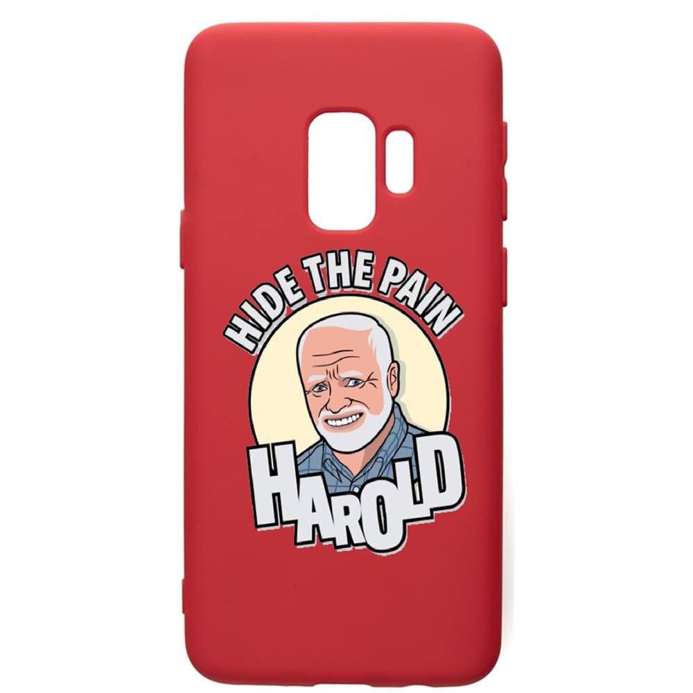 Husa de protectie Samsung Galaxy S9, Meme - Harold, silicon, cu interiorul din material textil, protectie camera, Red, PR662