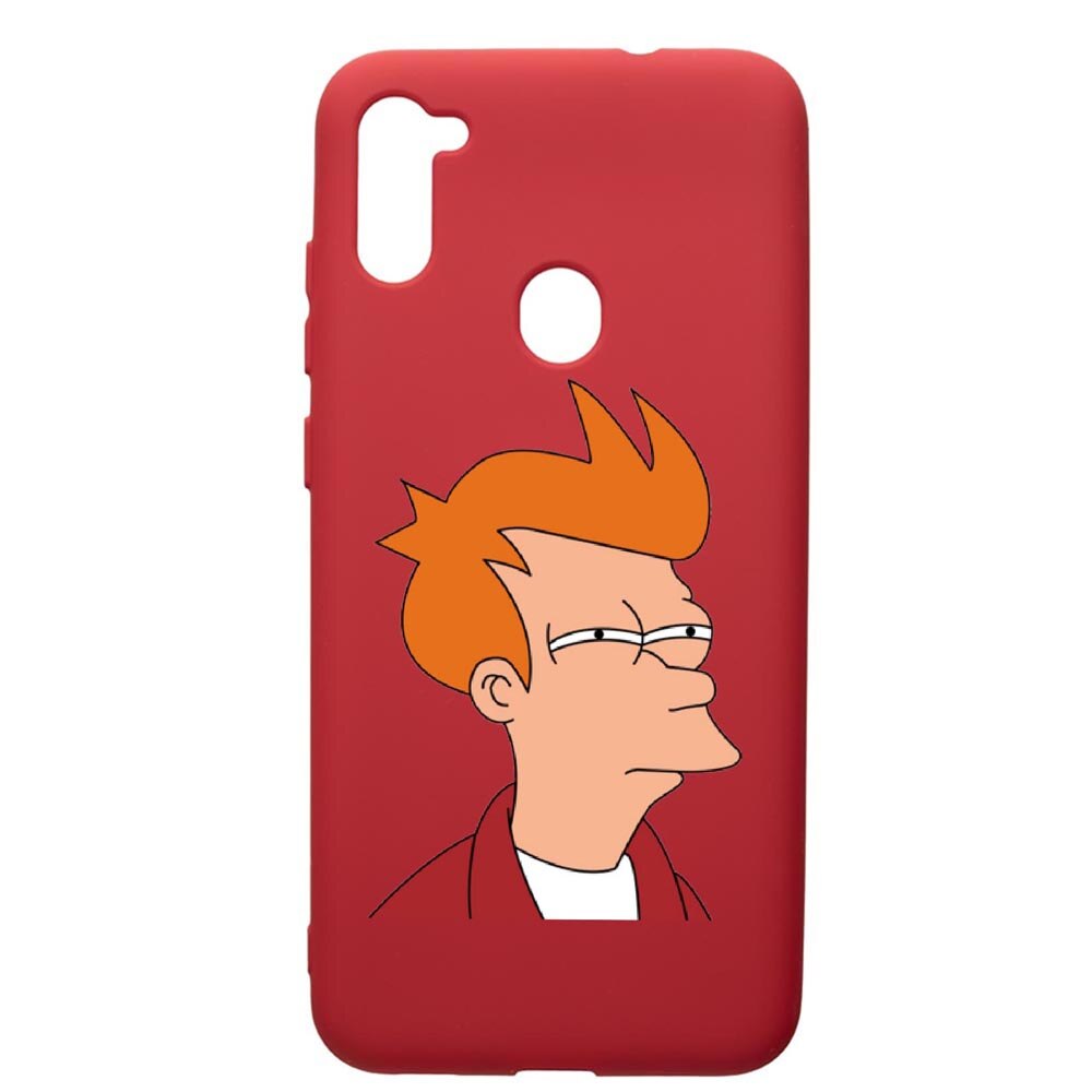 Husa de protectie Samsung Galaxy A11, Meme, silicon, cu interiorul din material textil, protectie camera, Red, PR663