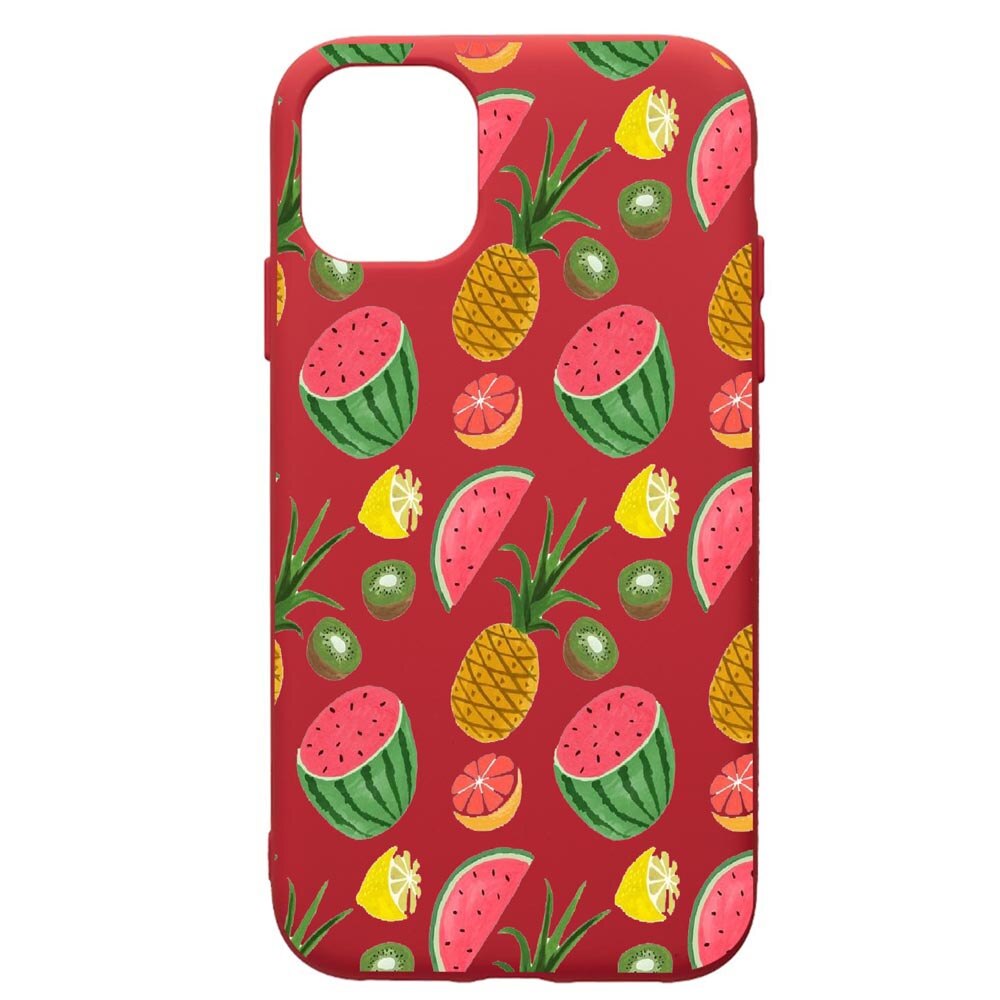 Husa de protectie Samsung Galaxy A51, Ananas, silicon, cu interiorul din material textil, protectie camera, Red, PR666
