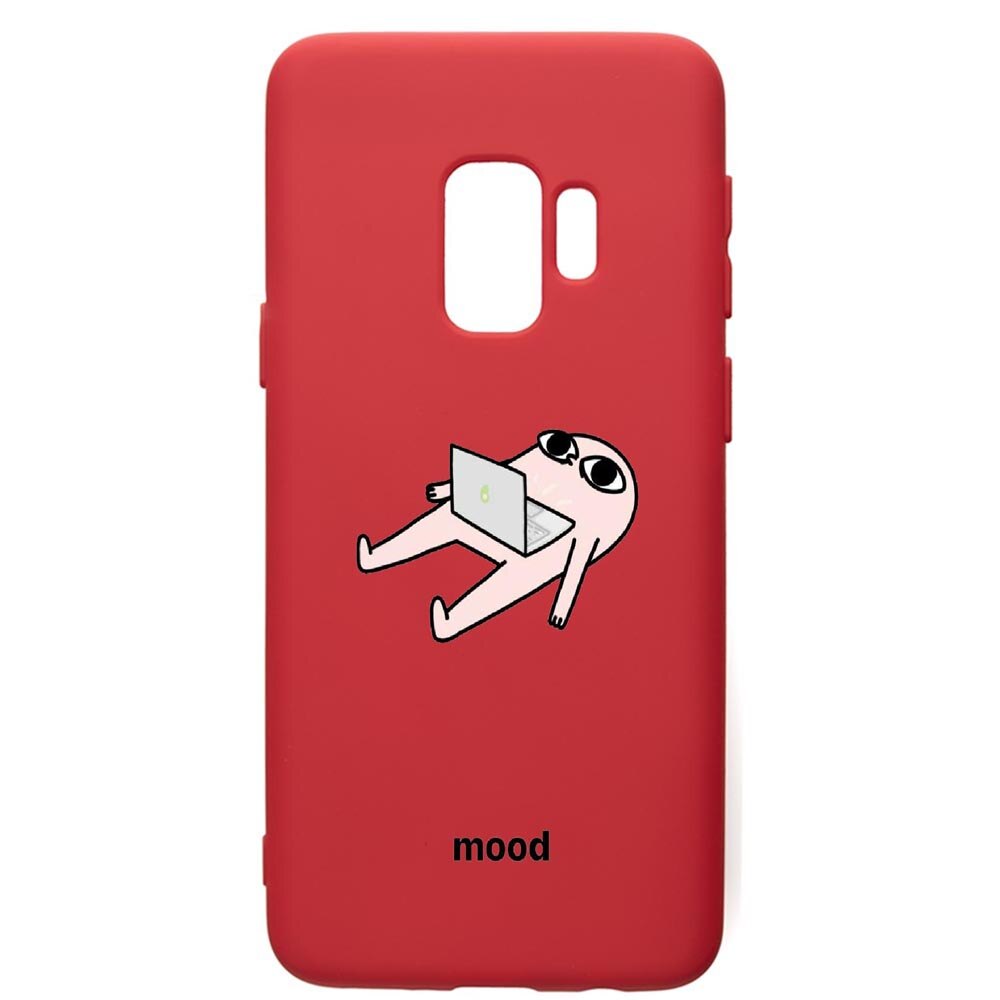 Husa de protectie Samsung Galaxy S9, Meme, silicon, cu interiorul din material textil, protectie camera, Red, PR659