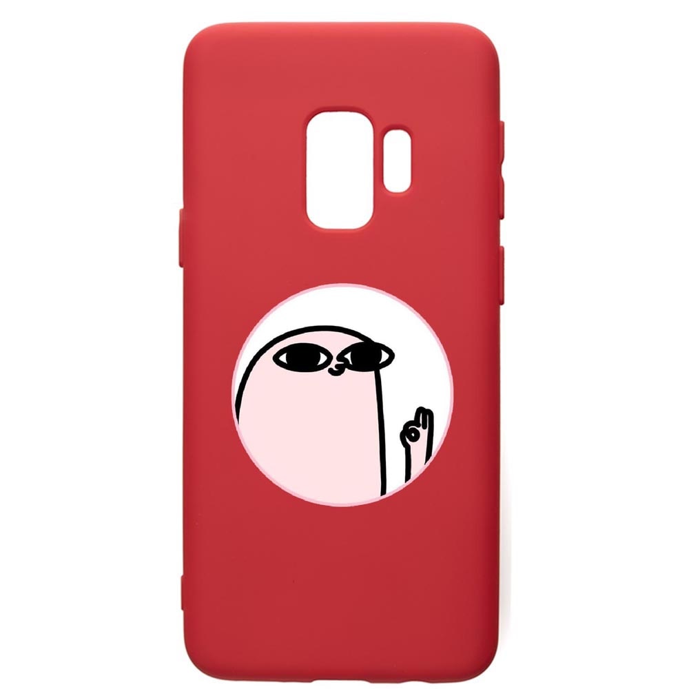 Husa de protectie Samsung Galaxy S9, Meme, silicon, cu interiorul din material textil, protectie camera, Red, PR658