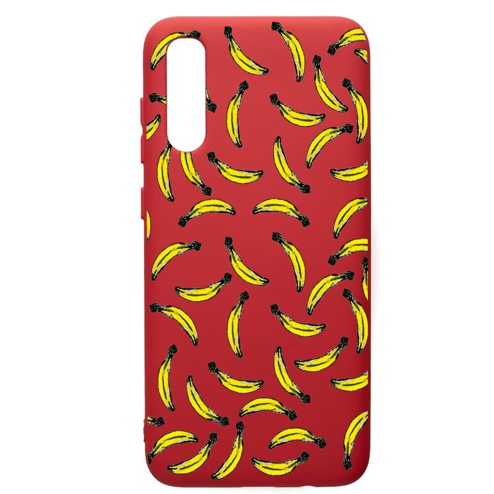 Husa de protectie Samsung Galaxy A70, Bananas, silicon, cu interiorul din material textil, protectie camera, Red, PR664
